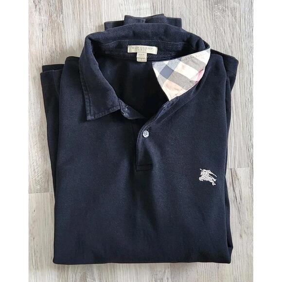 Burberry Brit Shirt Long Sleeve Large Polo Black - Picture 1 of 11